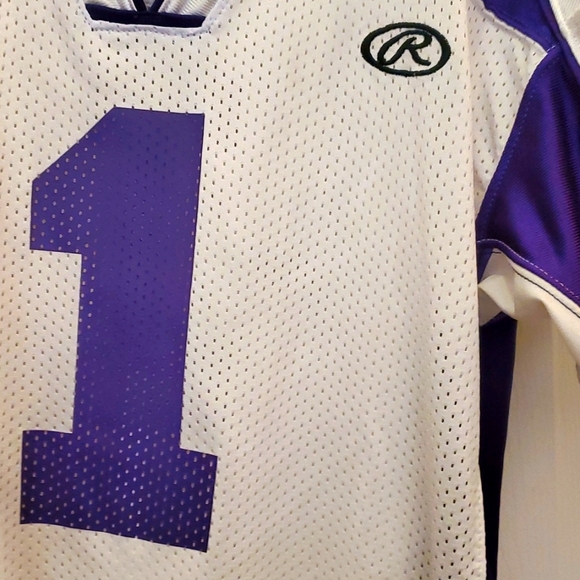 TCU #1 Fear the Frog White with Purple Jersey Rawlings Youth XL - Picture 4 of 4